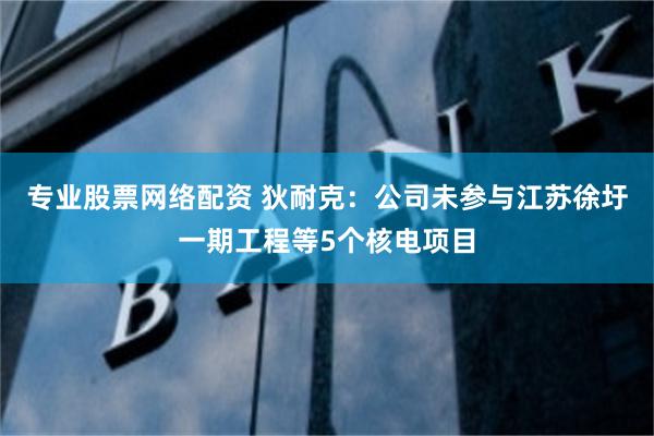 专业股票网络配资 狄耐克：公司未参与江苏徐圩一期工程等5个核电项目