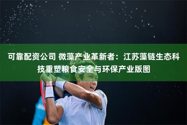 可靠配资公司 微藻产业革新者：江苏藻链生态科技重塑粮食安全与环保产业版图