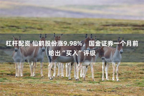 杠杆配资 仙鹤股份涨9.98%，国金证券一个月前给出“买入”评级