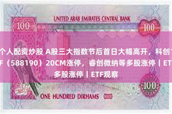 个人配资炒股 A股三大指数节后首日大幅高开，科创100ETF（588190）20