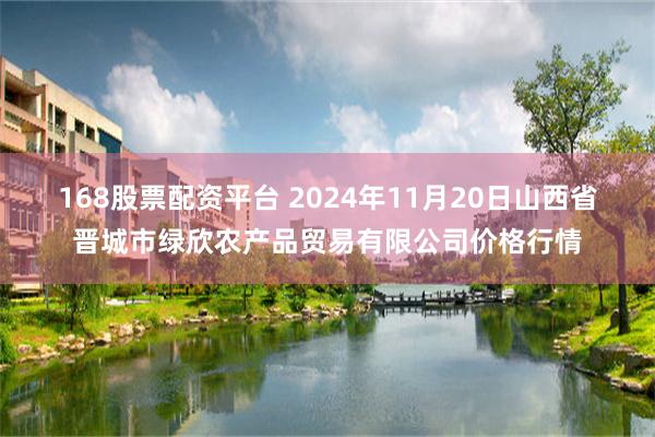 168股票配资平台 2024年11月20日山西省晋城市绿欣农产品贸易有限公司价格