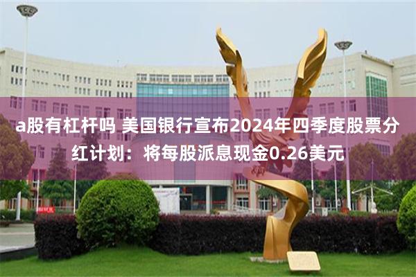 a股有杠杆吗 美国银行宣布2024年四季度股票分红计划：将每股派息现金0.26美